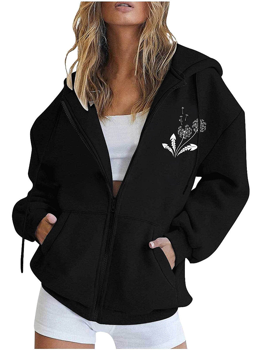 Plus Size Zip-Up Hoodie Cardigan for Women