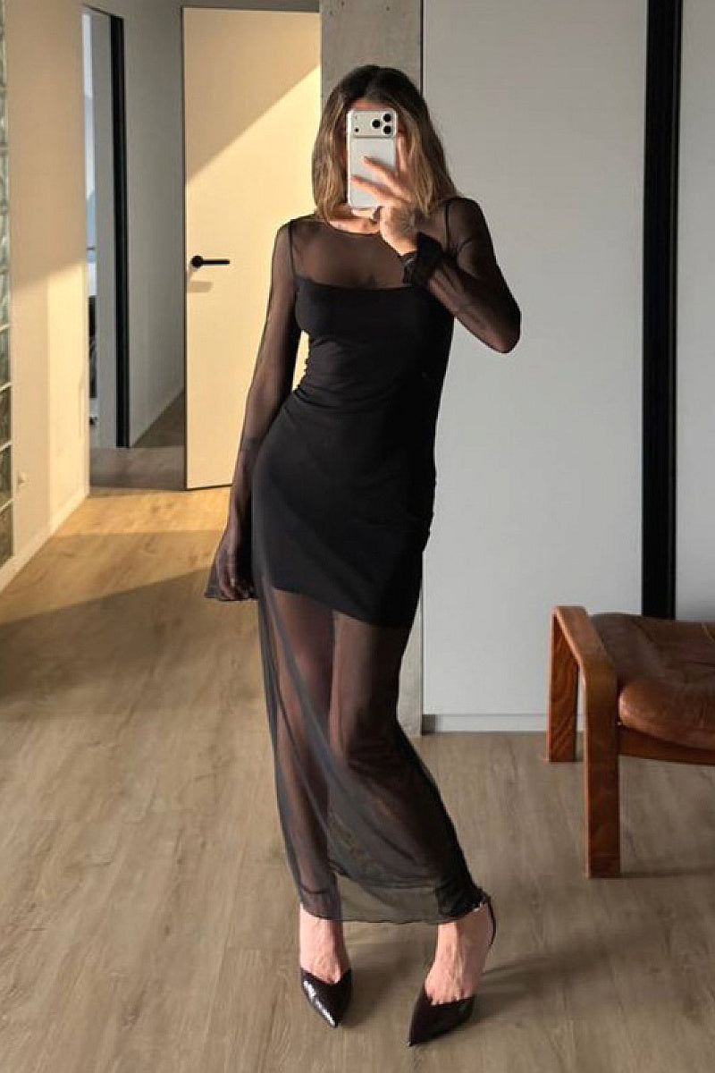 Elegant Sheer Mesh Dress for Women