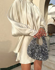 Elegant Satin A-Line Dress for Spring and Summer