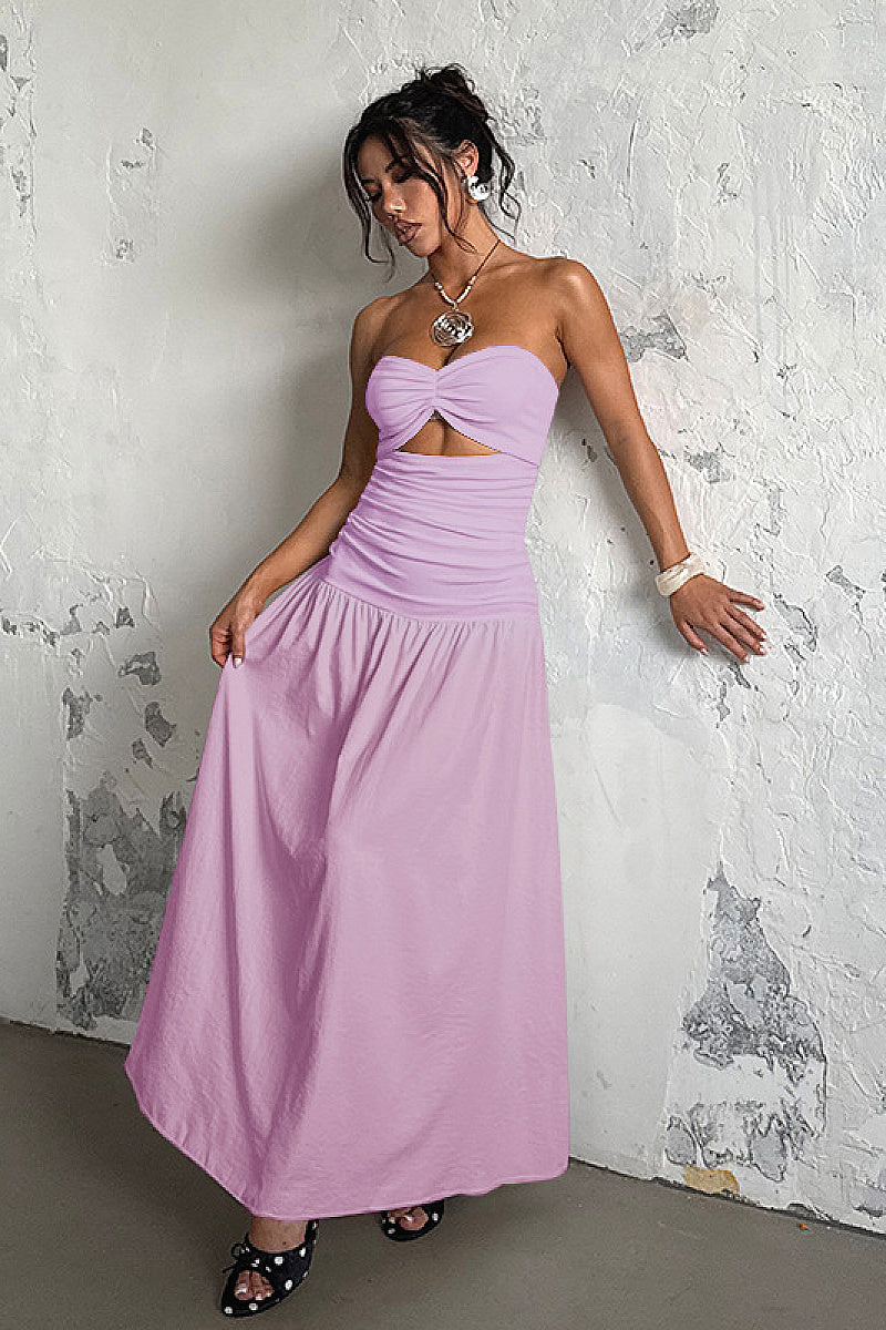 Summer European and American Strapless Beach Dress