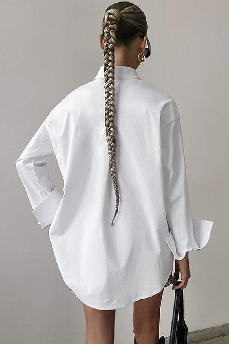 Casual Oversized Boyfriend Style White Shirt