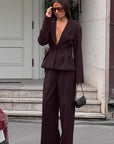 Casual Waist-Defined Suit Set for Women