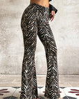 High Waist Leopard Print Flared Pants