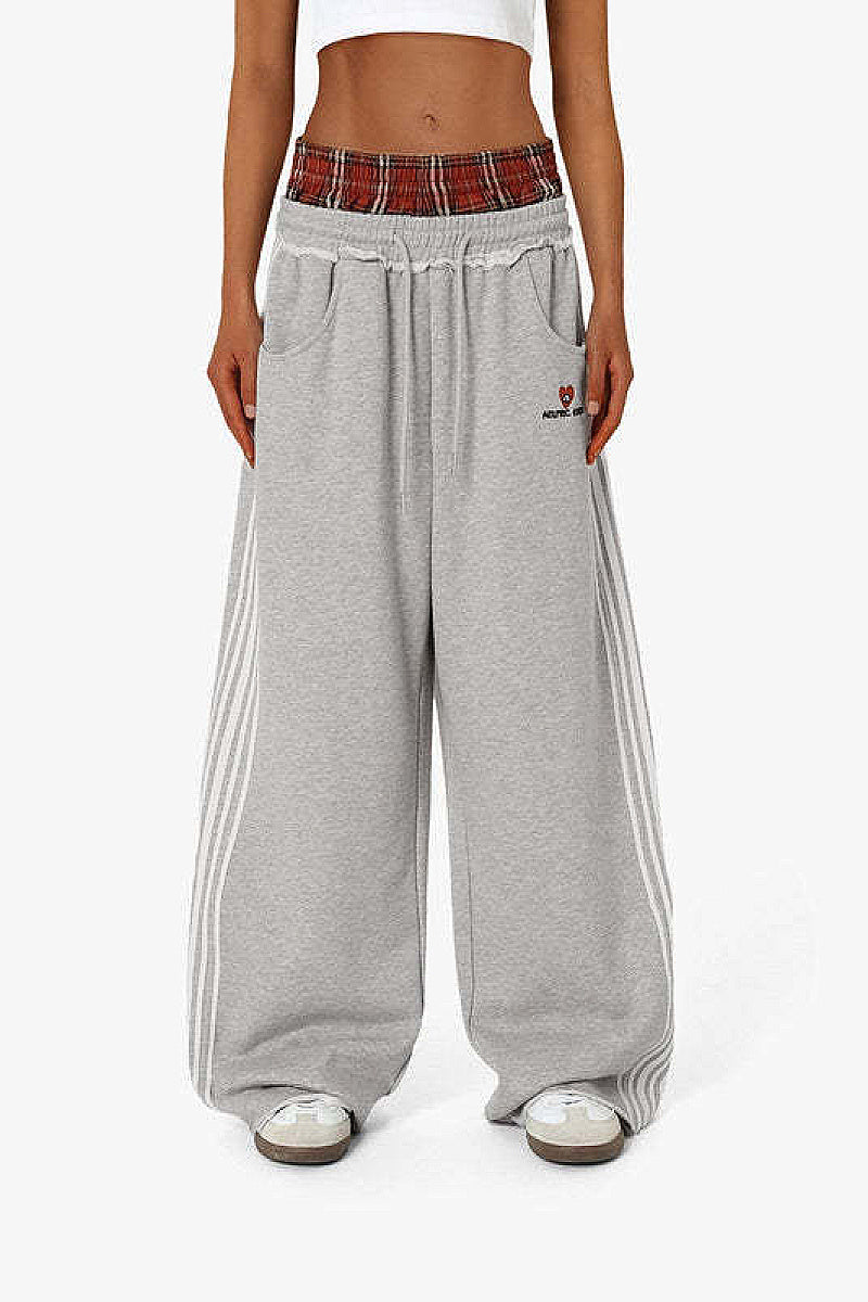 Retro Striped Embroidered Sports Pants for Men and Women