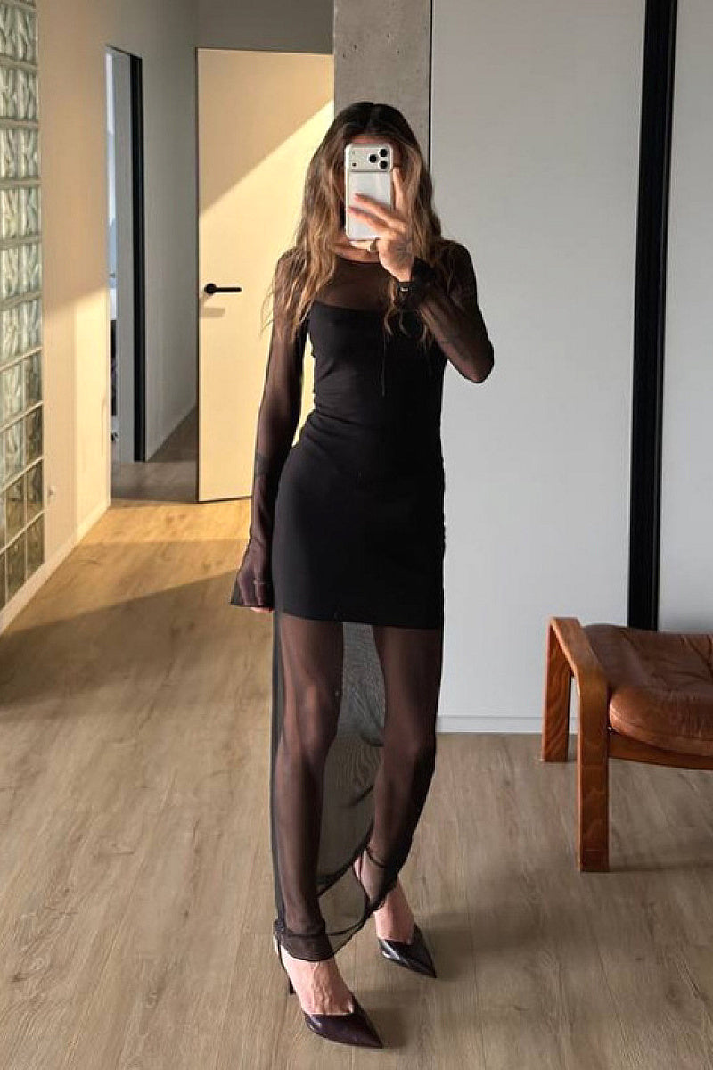 Elegant Sheer Mesh Dress for Women