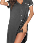 2024 Women's V-Neck Short Sleeve Color Block Dress