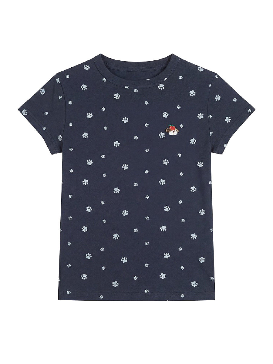 HeyHenry Summer Dog Paw Print T-Shirt for Women