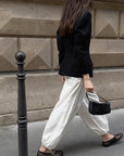 Autumn Street Style White Balloon Pants for Women