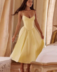Fashionable Waist-Defined Spaghetti Strap Dress