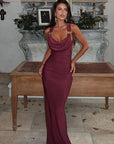Elegant Backless Dress with Polo Neck