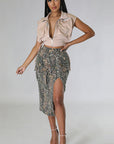Summer Camouflage Split Skirt for Women