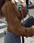 Suede Waist Tie Coat for Women
