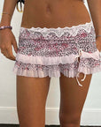 2026 Spring Y2K Women's Sexy Drawstring Mini Skirt