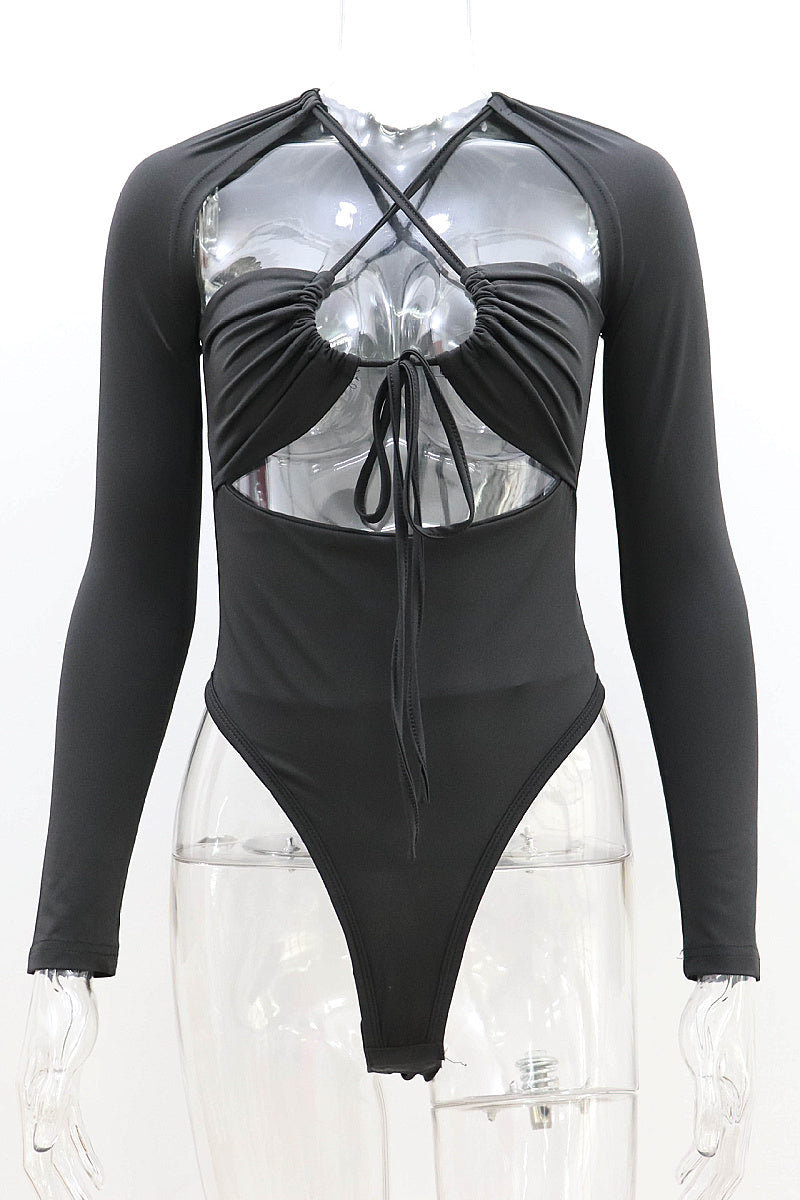 Summer Sexy Hollow Out Long Sleeve Bodysuit