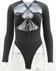 Summer Sexy Hollow Out Long Sleeve Bodysuit