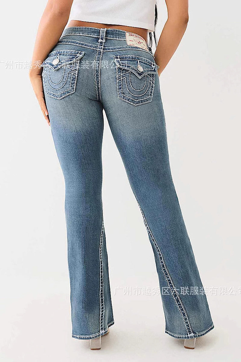 Trendy High Rise Flared Jeans for Women
