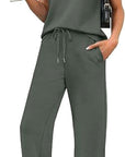 Casual Loose Fit Pocket T-Shirt and Pants Set