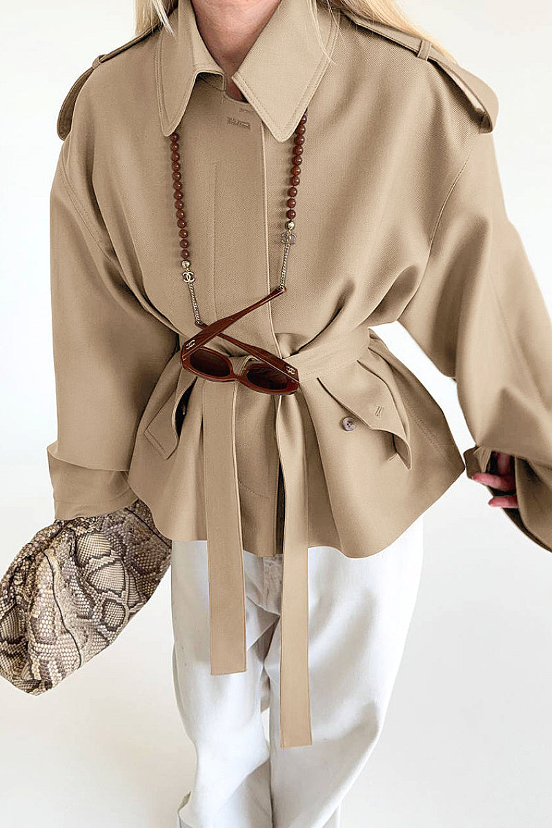 Autumn Winter New Lapel Long Sleeve Cardigan Coat