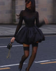 Elegant Autumn Bubble Hem Dress for Women