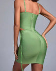 Green Bandage Dress for Women Summer Fashion