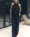 Summer Cotton Linen Halter Jumpsuit for Women
