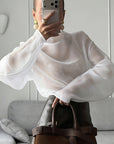 Chic Sheer Long Sleeve Top for Women