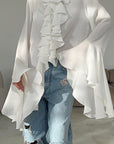 Chic Ruffle Long Sleeve Shirt for Women