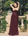 Chic Strapless Long Dress with Flowing Ribbons