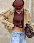Casual Short Double-Breasted Jacket for Women