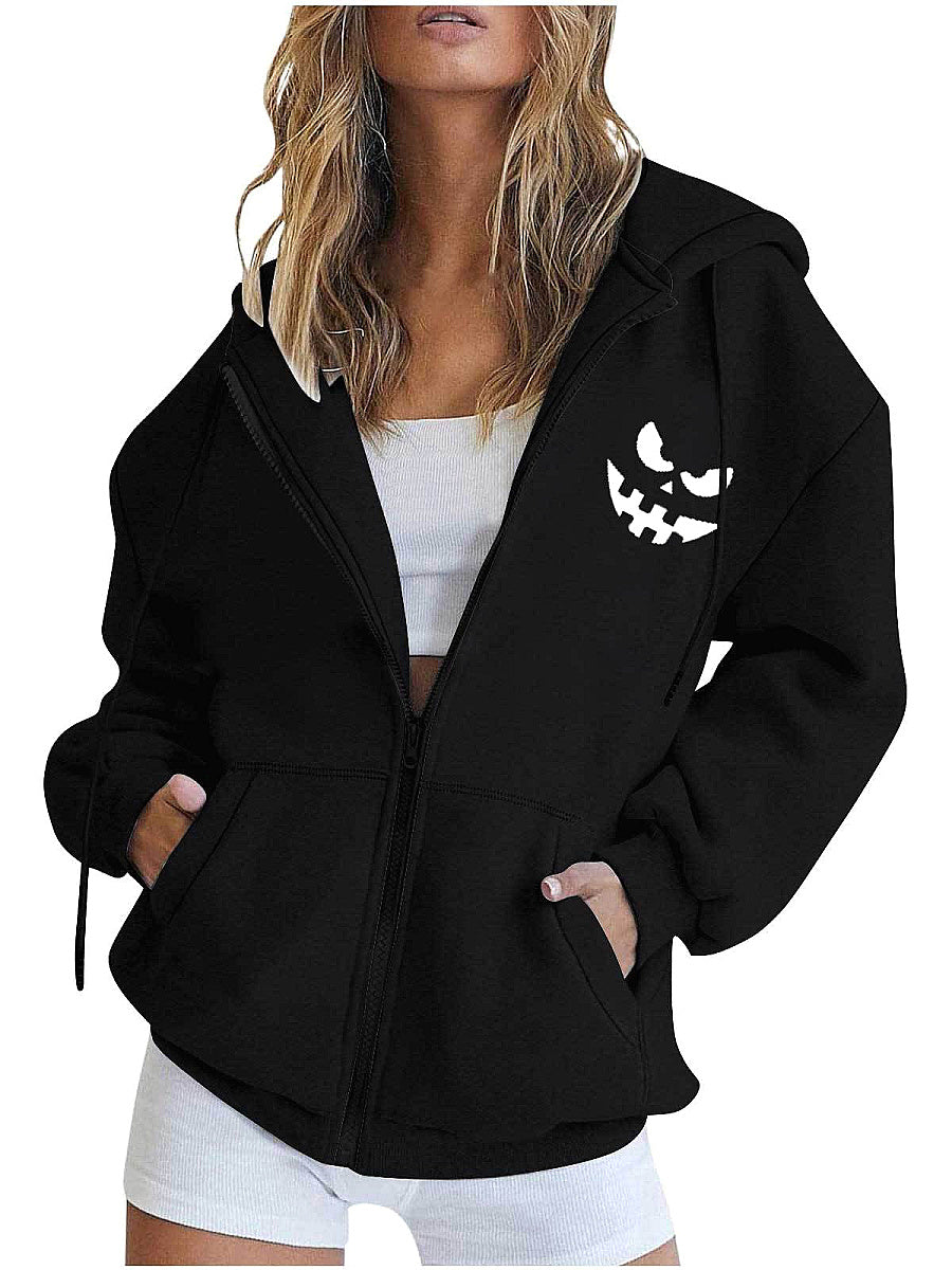 Plus Size Zip-Up Hoodie Cardigan for Women