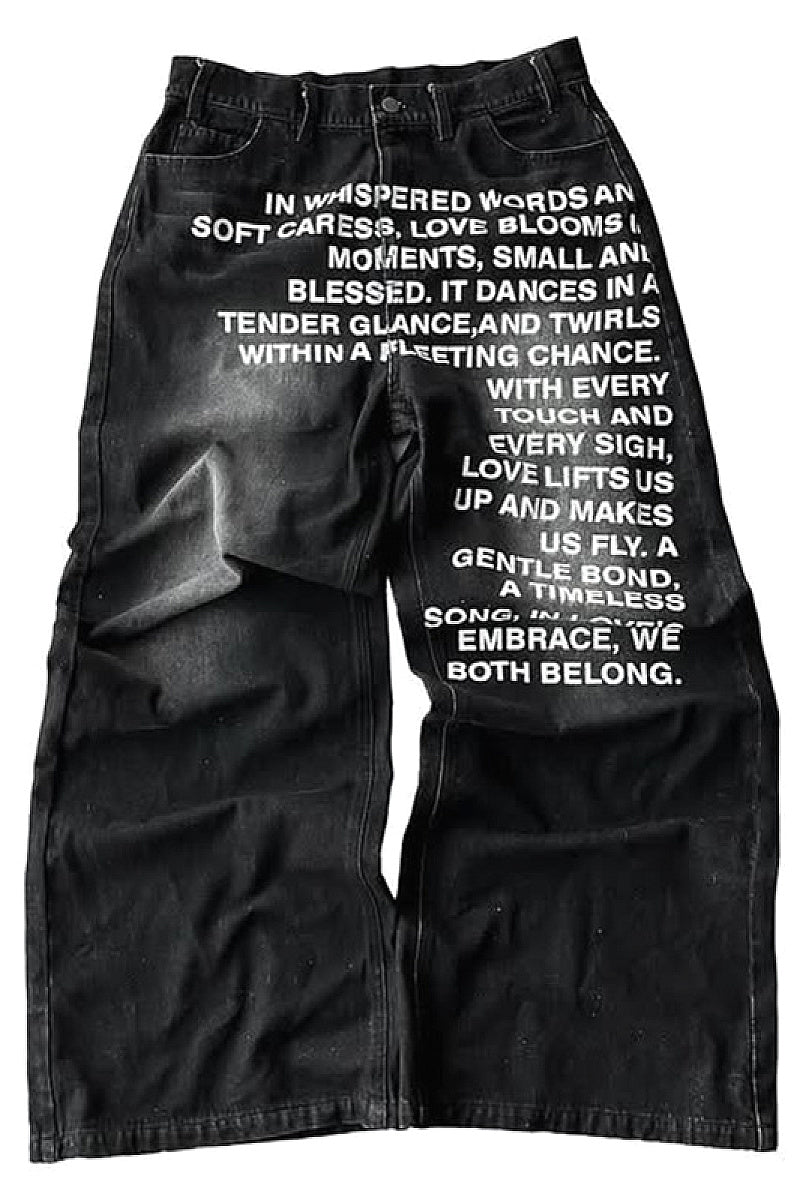 Vintage American Pattern Denim Shorts for Men