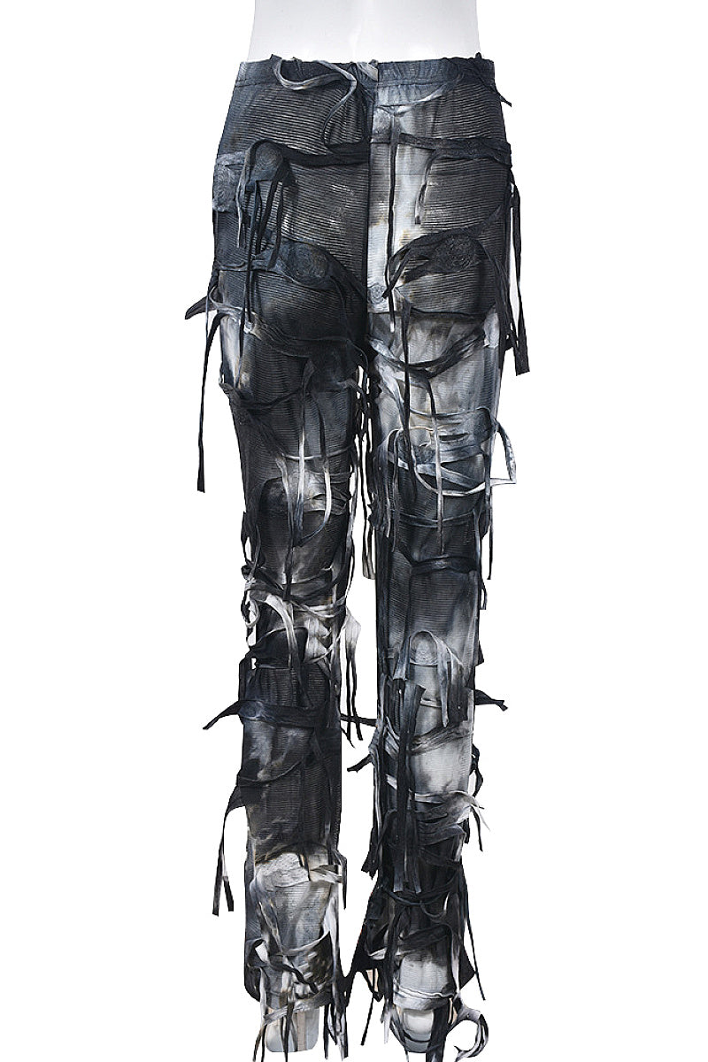 Trendy Tassel Tie Flared Casual Pants