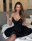 Sexy Strapless Ruffle Skirt Dress
