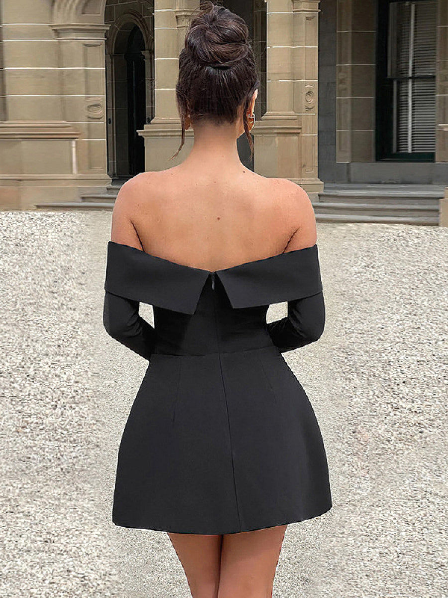 Elegant Off-Shoulder A-Line Dress for Women