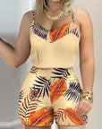 New Women's Yellow Floral Cami Set for Commuting