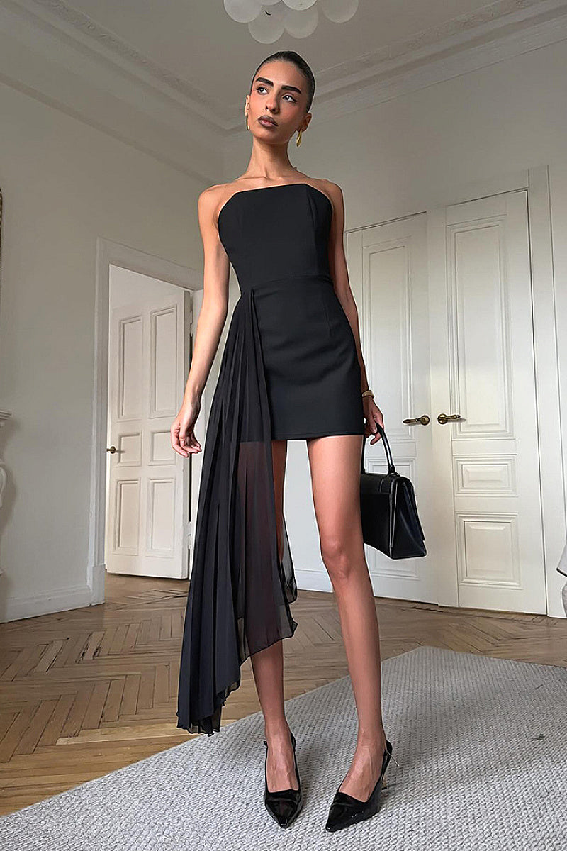 Elegant Black Strapless Dress for Women