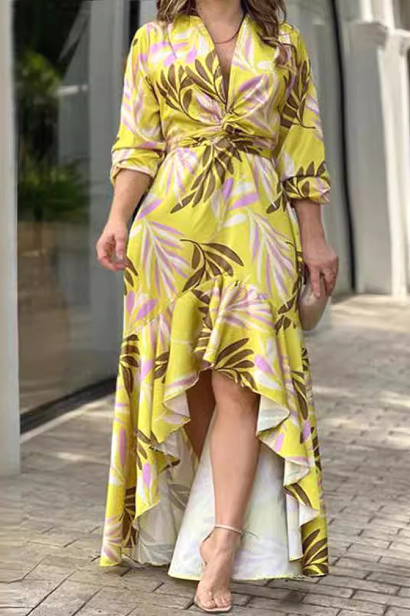 Fashionable Plus Size Irregular Long Dress