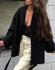 V-Neck Tie Waist Long Sleeve Jacket