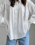 French Style Long Sleeve Cotton Shirt for Women