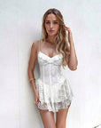 Summer Sexy Lace Ruffle A-Line Dress