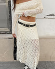 European Style Lace Off Shoulder Top and Long Skirt Set