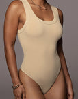 Summer Women's Sleeveless Bodysuit with Round Neck
