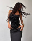 European Style Velvet Strapless Top