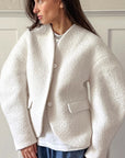 Thick Woolen Coat for Women in Solid Color