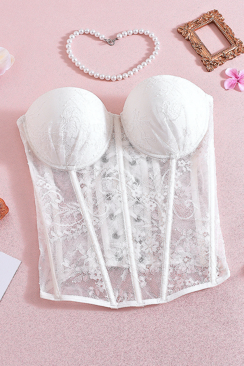 Sexy Embroidered Fishbone Bustier for Women