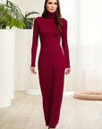 Elegant High Neck Long Sleeve Dress