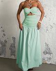 Summer European and American Strapless Beach Dress
