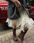 French Sweet Ruffled Lace Chiffon Skirt