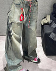 Y2K High Street Printed Wide Leg Jeans
