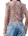 Lace Long Sleeve Top for Women 2023
